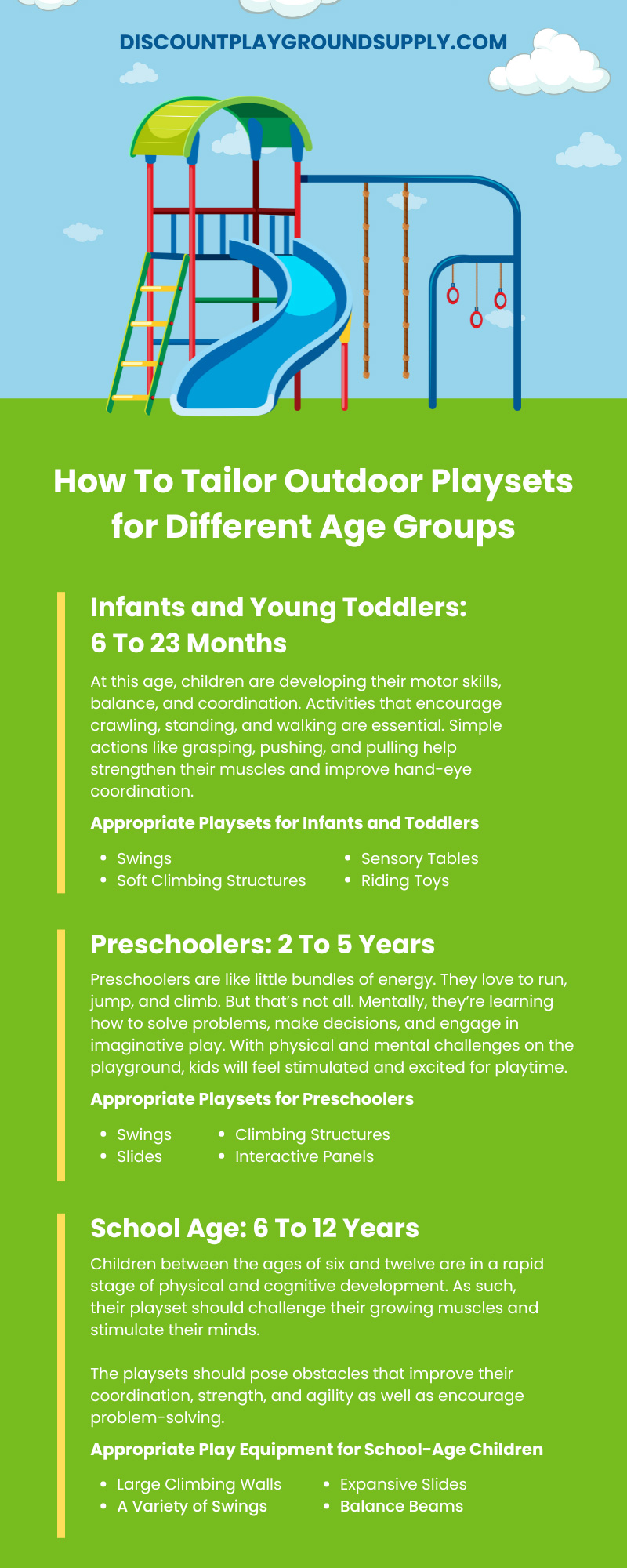 How To Tailor Outdoor Playsets for Different Age Groups