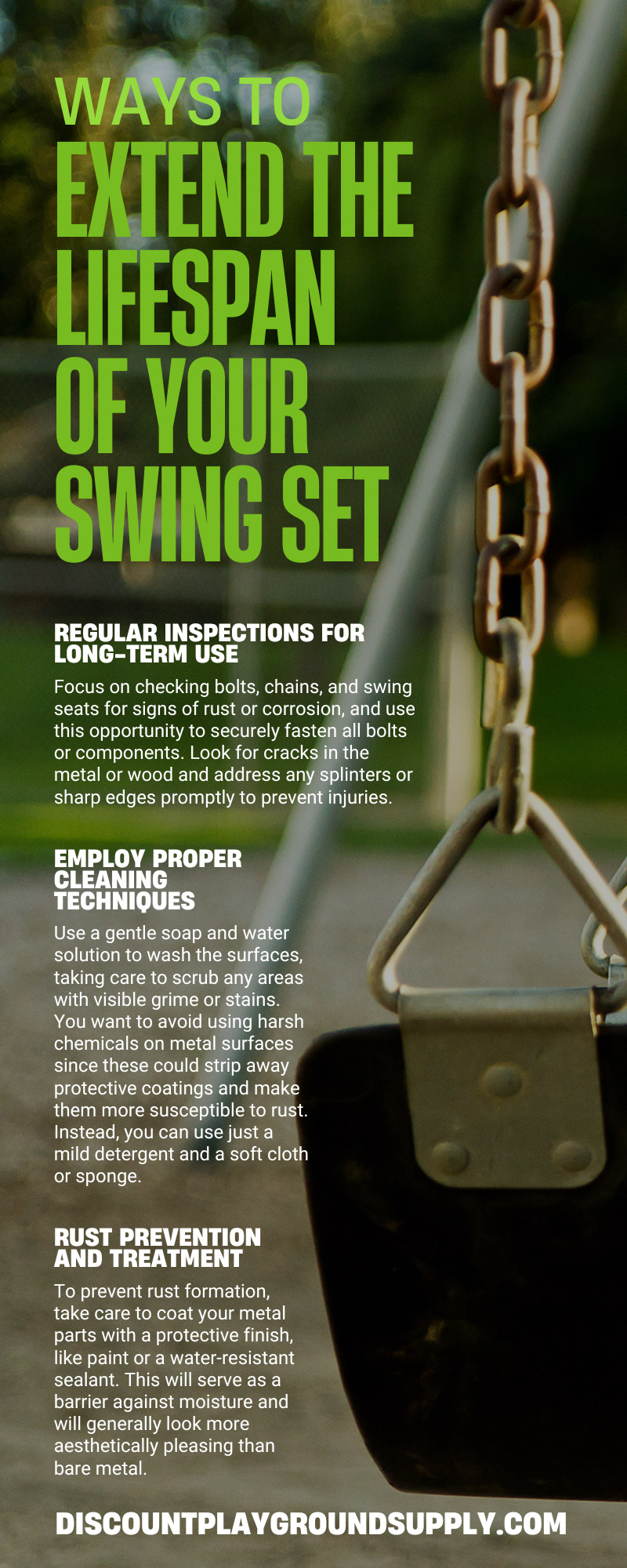 Ways To Extend the Lifespan of Your Swing Set