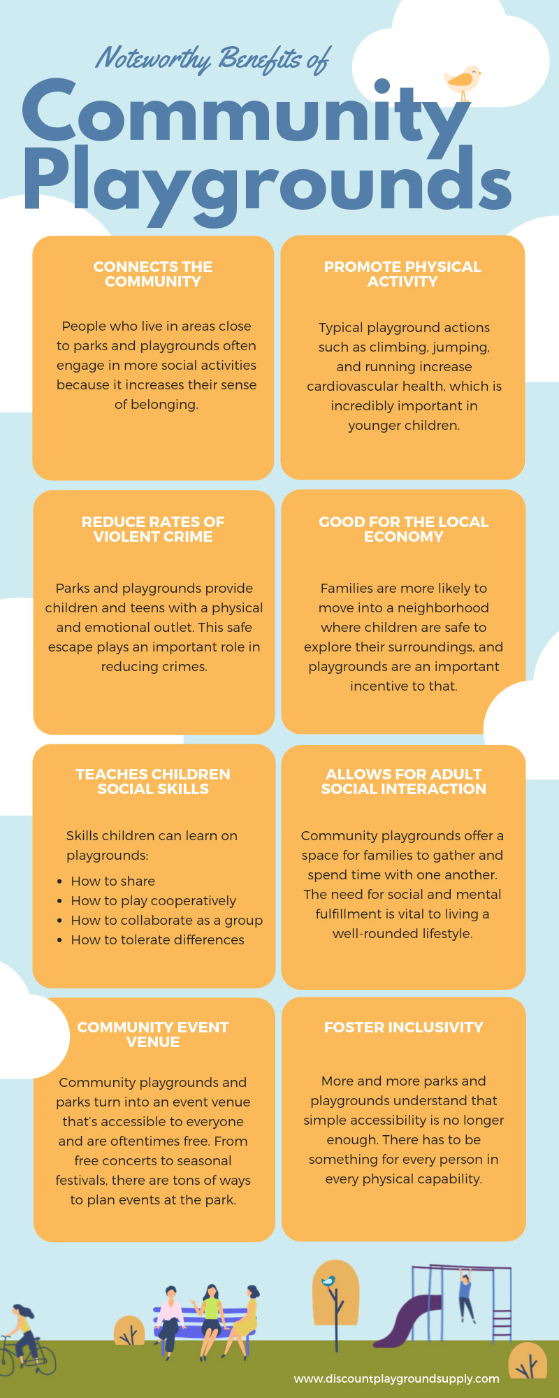 Noteworthy Benefits of Community Playgrounds infographic